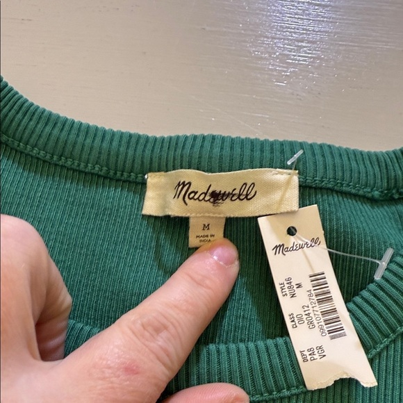 Madewell Garment-Dyed Ribbed Crewneck Pocket Tee Size Medium - Picture 6 of 12
